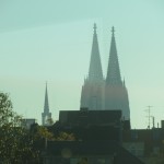a tall spires in the distance