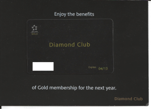 a black card with gold text