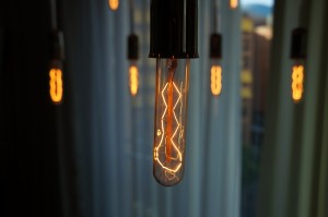 a light bulb with a light inside