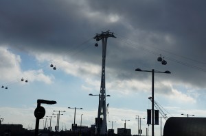 a cable car in the sky