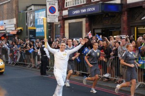 a man running in a parade