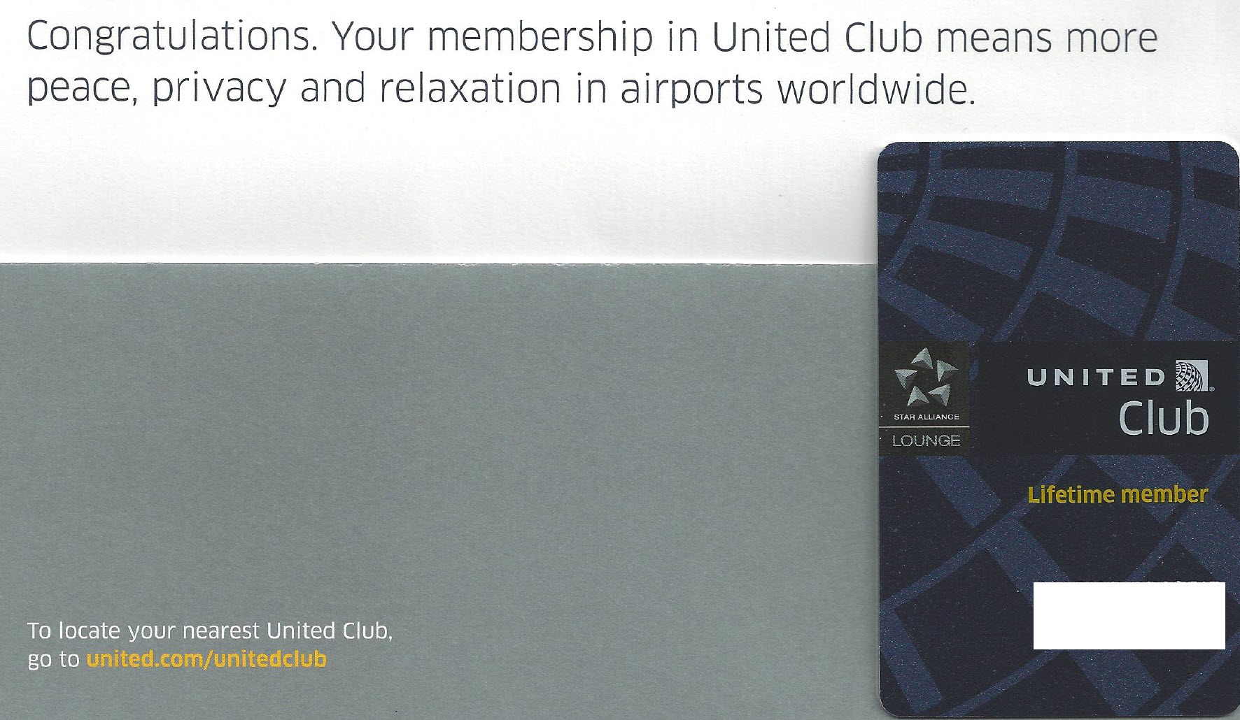 A surprise in the post from United - Lifetime United Club card - Miles from  Blighty