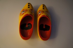a pair of yellow shoes