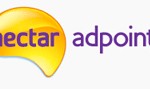 a yellow logo with purple text