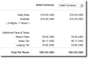 a screenshot of a hotel currency