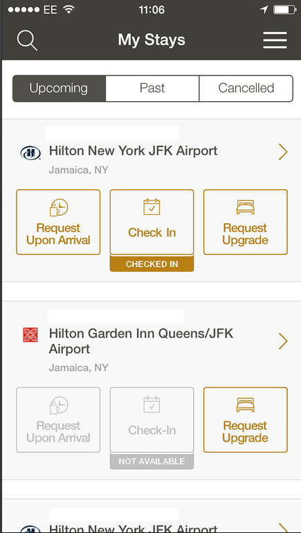 Hilton App Check-IN