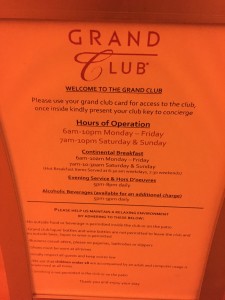 Grand Hyatt New York - Grand Club Hours