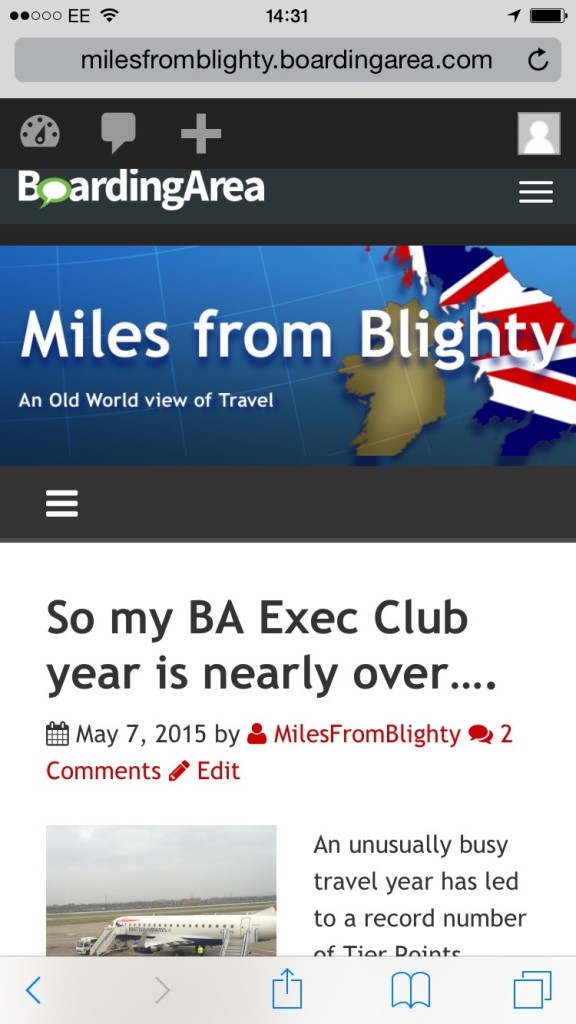 Miles From Blighty mobile site