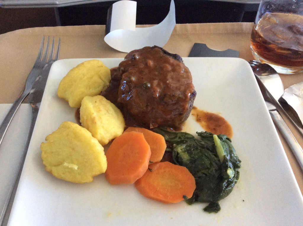 American Airlines international meal DUB-JFK Business Class