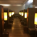 a row of lamps in a room