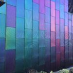 a colorful wall with a lot of squares