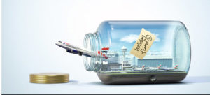 a model airplane in a jar