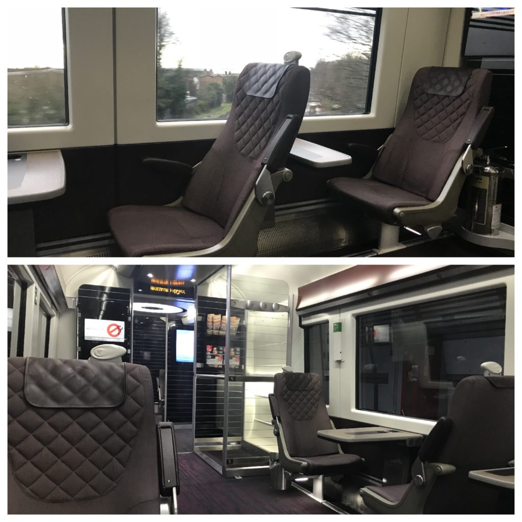 a train with seats